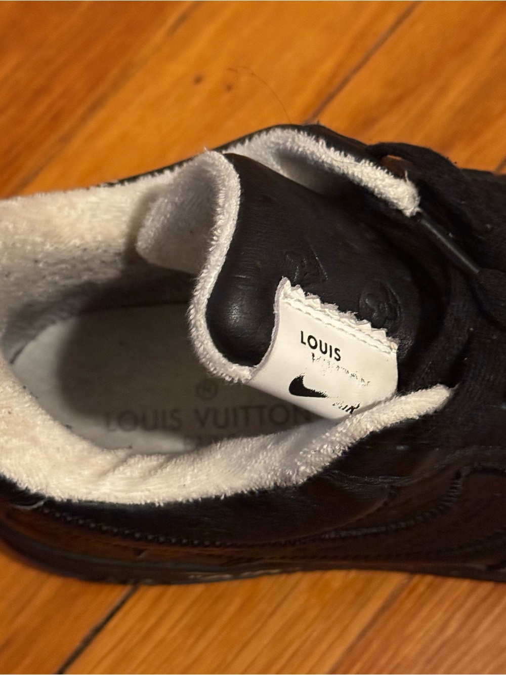 Louis Vuitton Black and White Low-Top Leather Sneaker